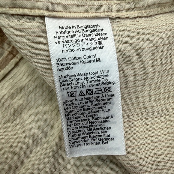 J.Crew Mens Double Weave Plaid Shirt Size Large Tan Cream Plaid BR884 NWT - Picture 7 of 8